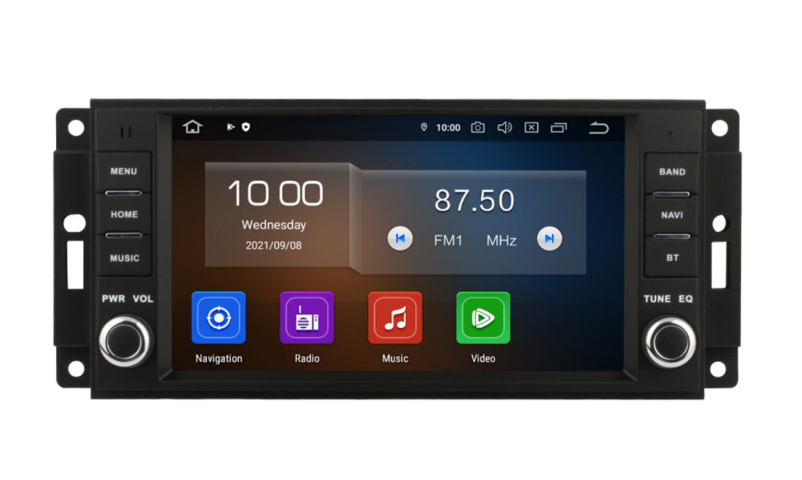 Android 12 7'' Wireless CarPlay & Android Auto Stereo for Jeep, Chrysler, Dodge, and Chevrolet Models