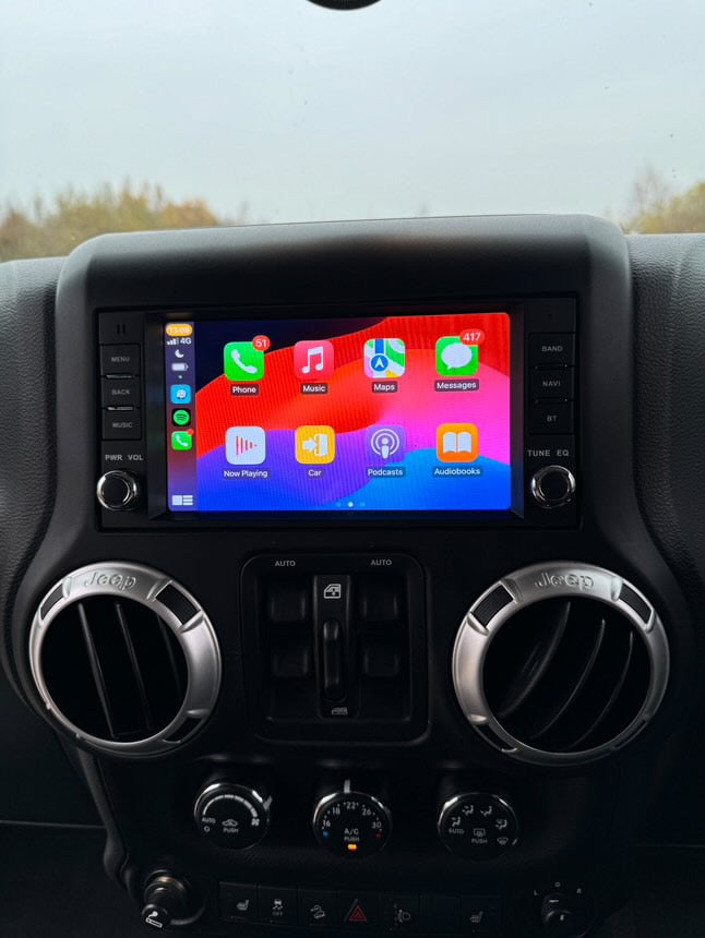 Android 12 7'' Wireless CarPlay & Android Auto Stereo for Jeep, Chrysler, Dodge, and Chevrolet Models