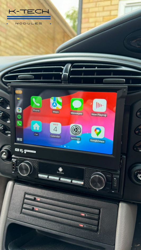 7" Single Din Motorized Flip Out Touch Screen with CarPlay and Android Auto